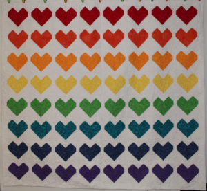 Rainbow Tender Heart Quilt